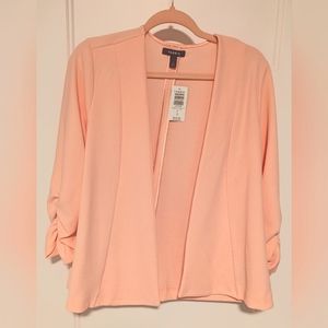 NWT Torrid size 0 Coral open front blazer